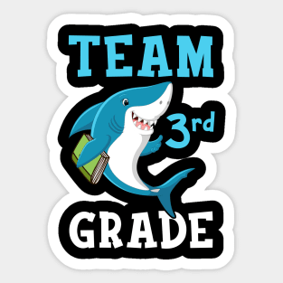 3rd Grade Teacher Student Shirts Shark Back To School Gift Sticker